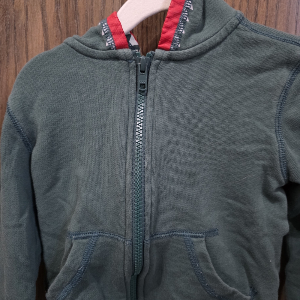 Tea Collection Green Hoodie with Patterned Hood - Picture 2 of 3
